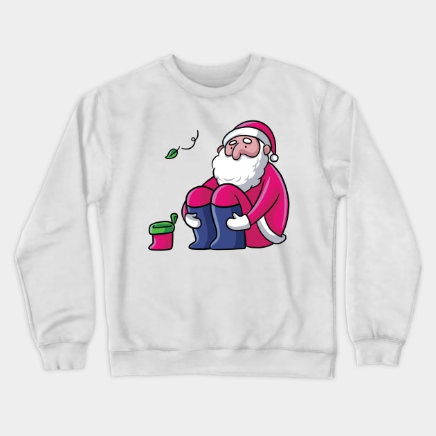 Santa Claus quarantine on Lonely Christmas... Crewneck Sweatshirt by Kaexi
